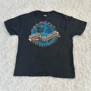 Vintage Harley Davidson One World One Motorcycle Greensboro NC T-shirt XL